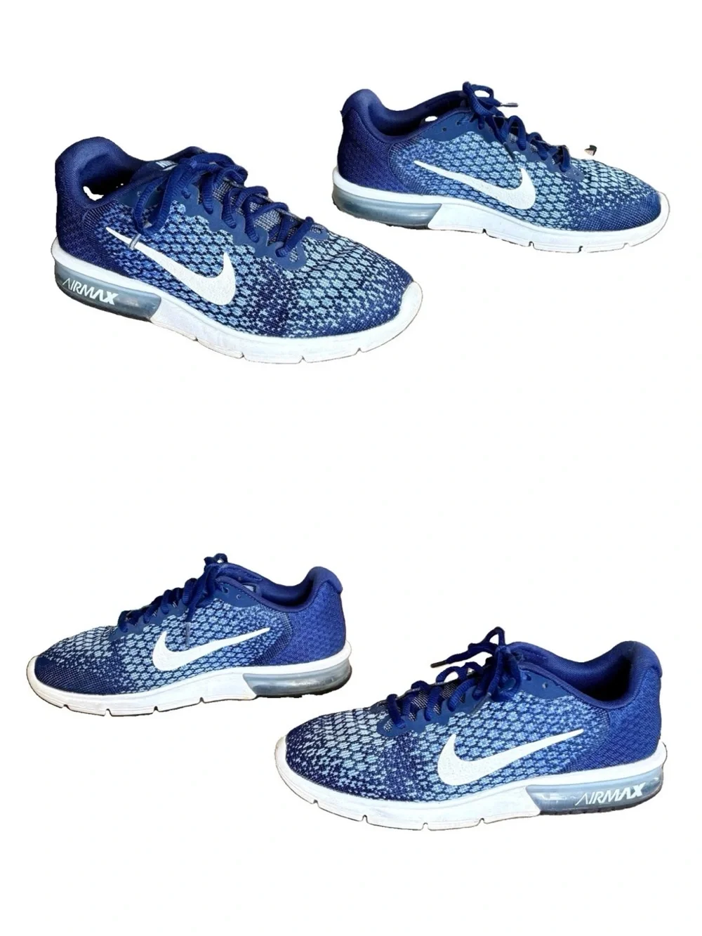 NIKE AIR MAX SEQUENT 2 Running Shoe Blue White Knit Casual 852465-401 WMNS 8.5 - Picture 4 of 16